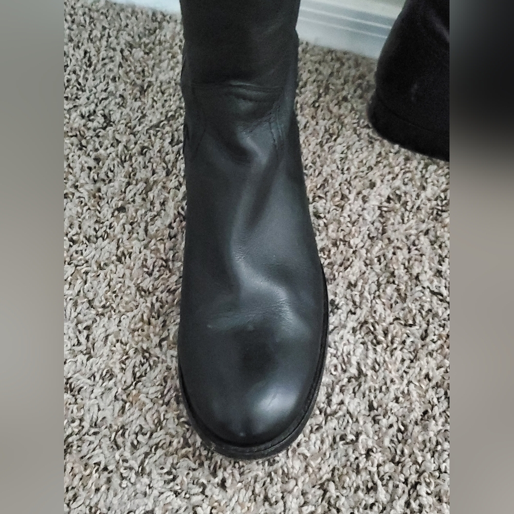 Black Leather Over-the-Knee  Boot - Picture 13 of 15